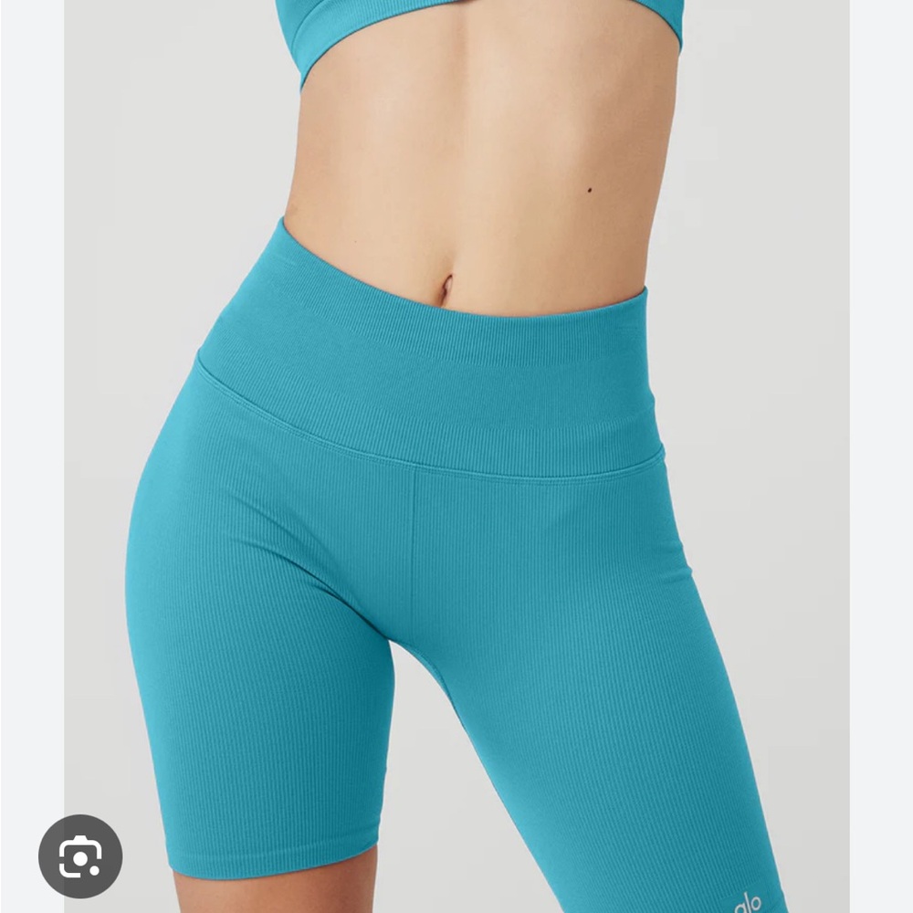 Alo blue biker shorts